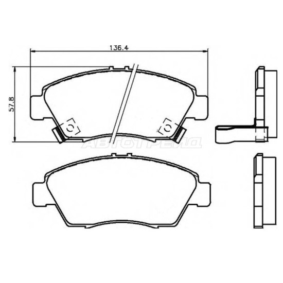 Колодки тормозные перед HONDA CIVIC EU/ES 01-06 EK1/3/4 EJ9 95-01 FIT GD# 02-08 AKEBONO