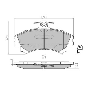 Колодки тормозные перед MITSUBISHI COLT VI 02-12 SAT