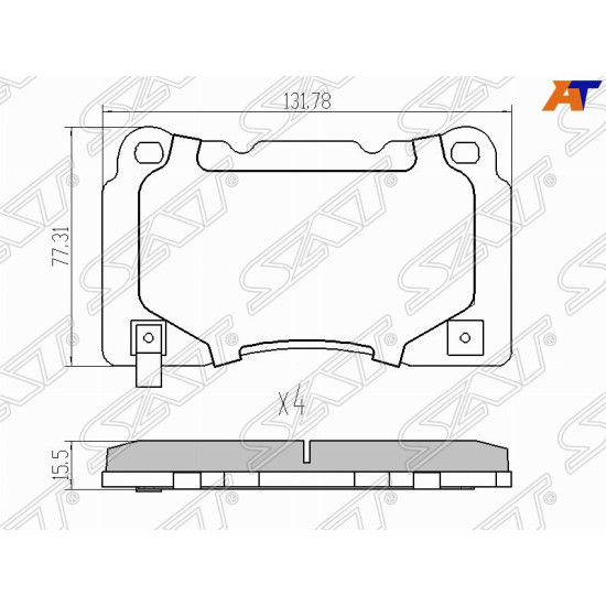 Колодки тормозные перед SUBARU IMPREZA WRX SAT