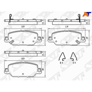 Колодки тормозные зад HONDA CR-V RW 17- SAT