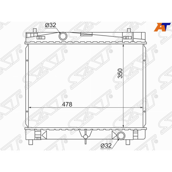 Радиатор Toyota Corolla (E180) 12-19 / Ractis 05-16 / Vitz 05-20 / Subaru Trezia 10-16 / Toyota Belt SAT