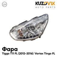 Фара левая Chery Tiggo T11 FL (2012-2016) Vortex Tingo FL (9 контактов) с электрокорректором KUZOVIK