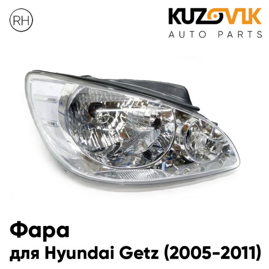 Фара правая Hyundai Getz (2005-2011) механический корректор (5 контактов) KUZOVIK